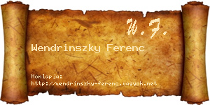 Wendrinszky Ferenc névjegykártya